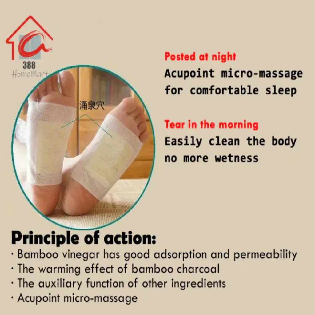 100% Merbal & Gentle Ingredient Detox Foot Patch RN (1 BOX = 20 PATCHES-BUY 1 GET 3 FREE)