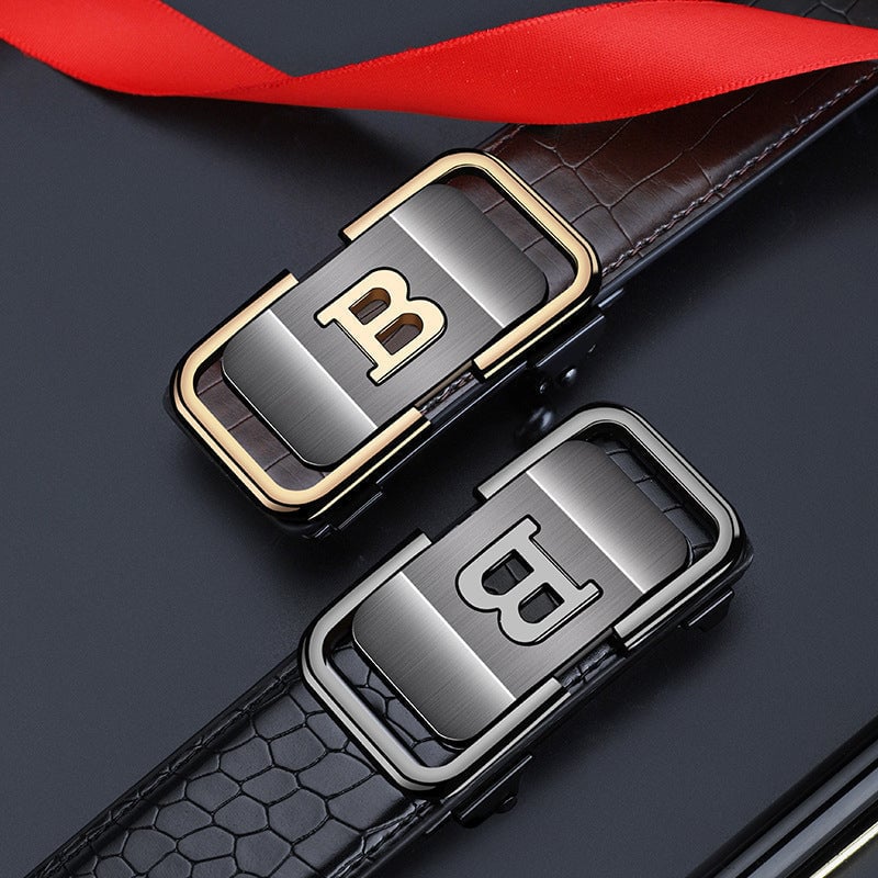 🎁Men's Crocodile-Patterned Automatic Buckle Belt [ BUY 1 GET 1 FREEE ]