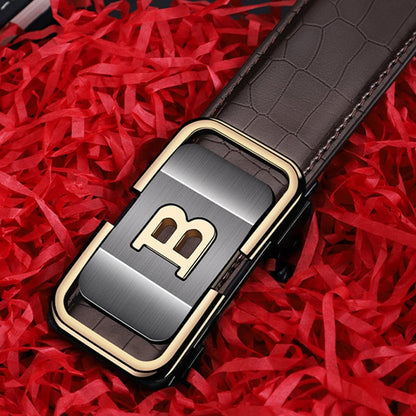 🎁Men's Crocodile-Patterned Automatic Buckle Belt [ BUY 1 GET 1 FREEE ]
