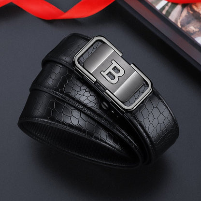 🎁Men's Crocodile-Patterned Automatic Buckle Belt [ BUY 1 GET 1 FREEE ]