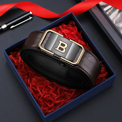 🎁Men's Crocodile-Patterned Automatic Buckle Belt [ BUY 1 GET 1 FREEE ]